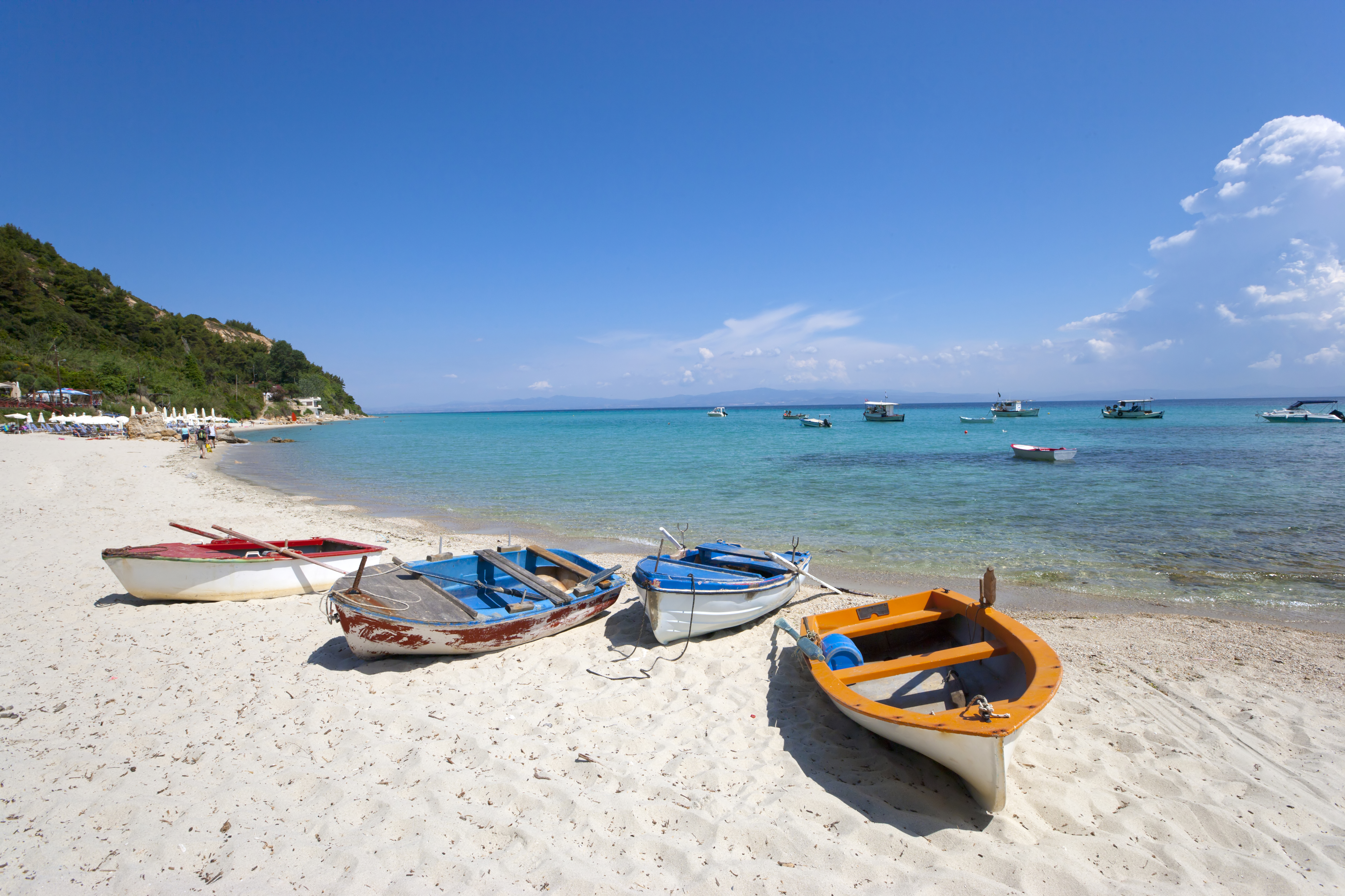 boats on a beach